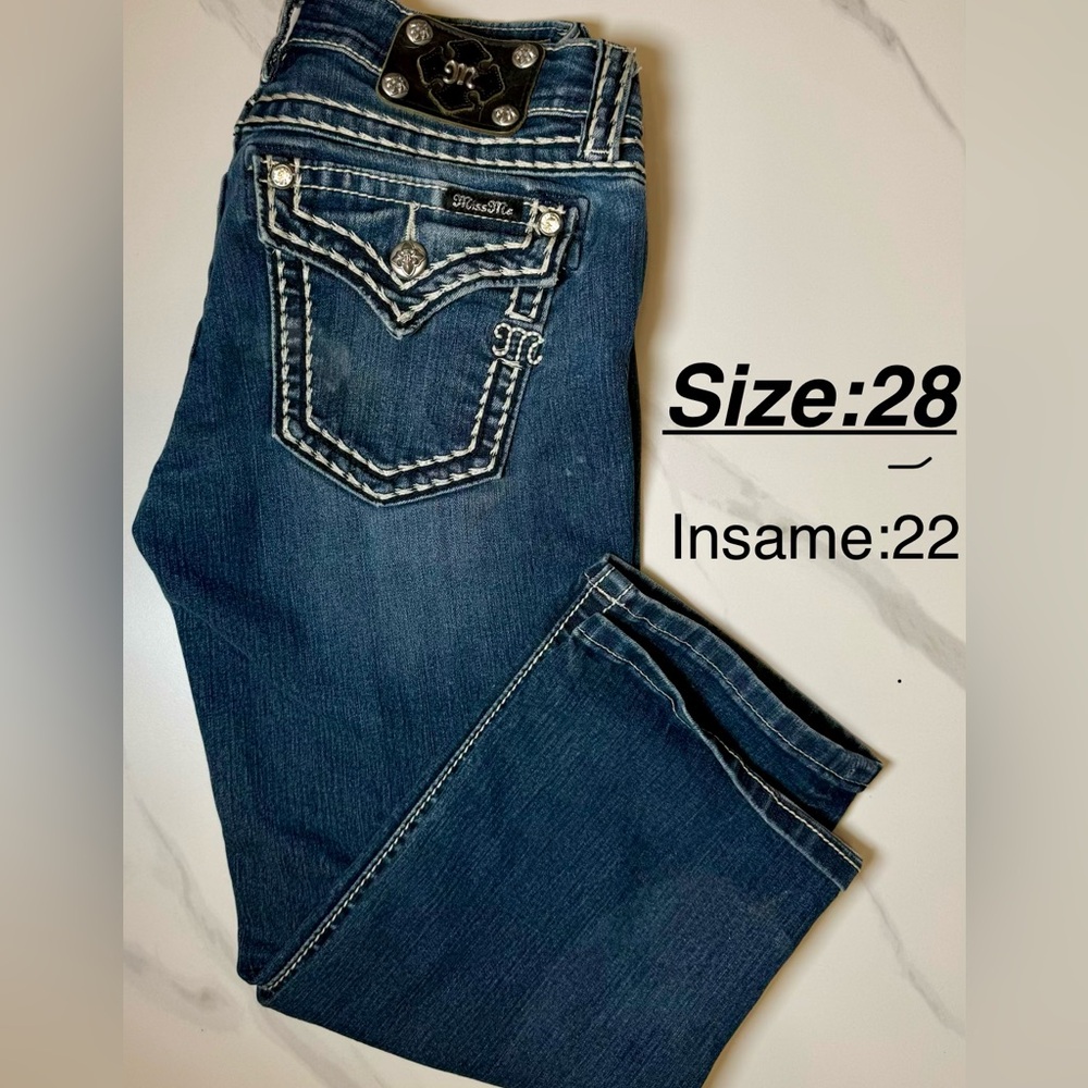 Miss Me Women's Dark Blue Straight Leg Jeans